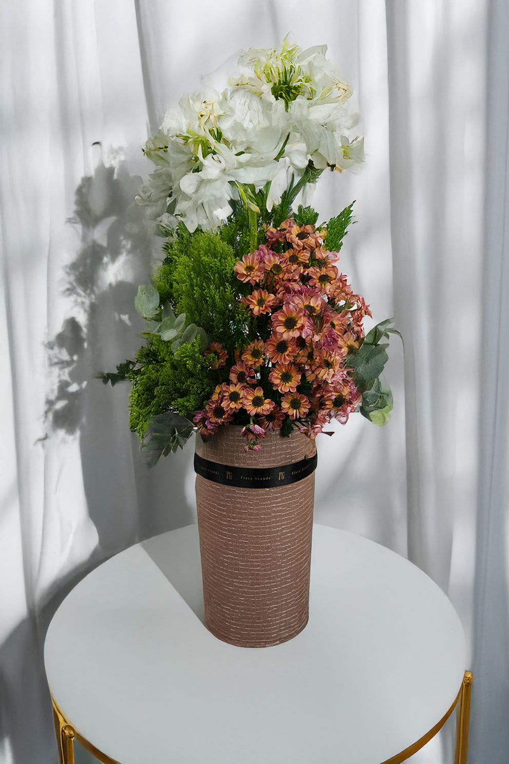 White Agapanthus & Daisy Garden Arrangement