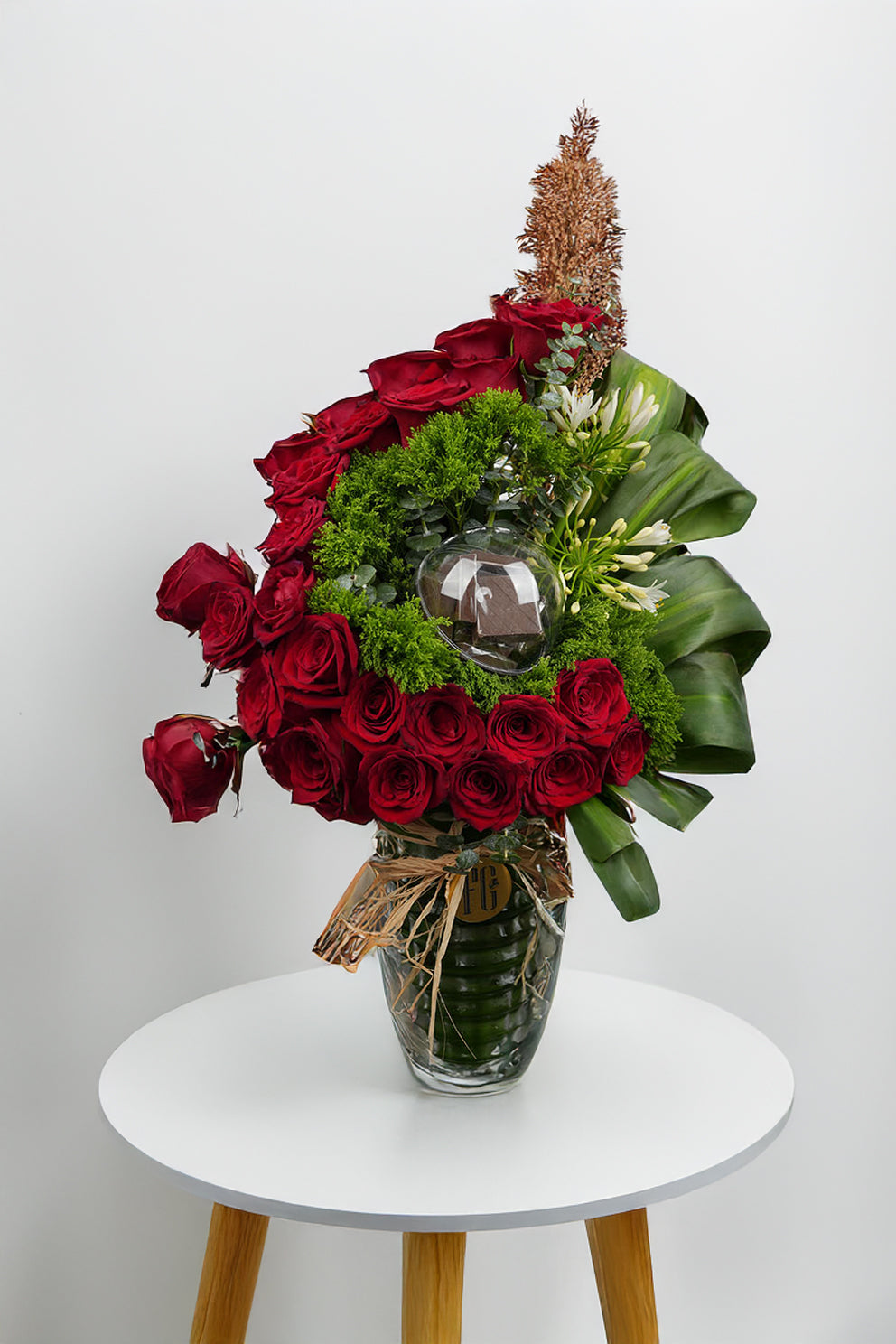 Crimson Halo Rose Arrangement