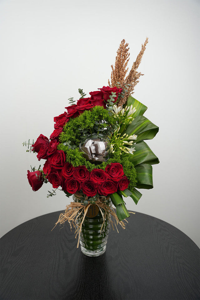 Crimson Halo Rose Arrangement