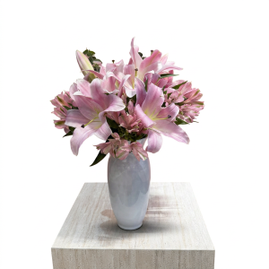 Soft Pink Lily Blossom Vase